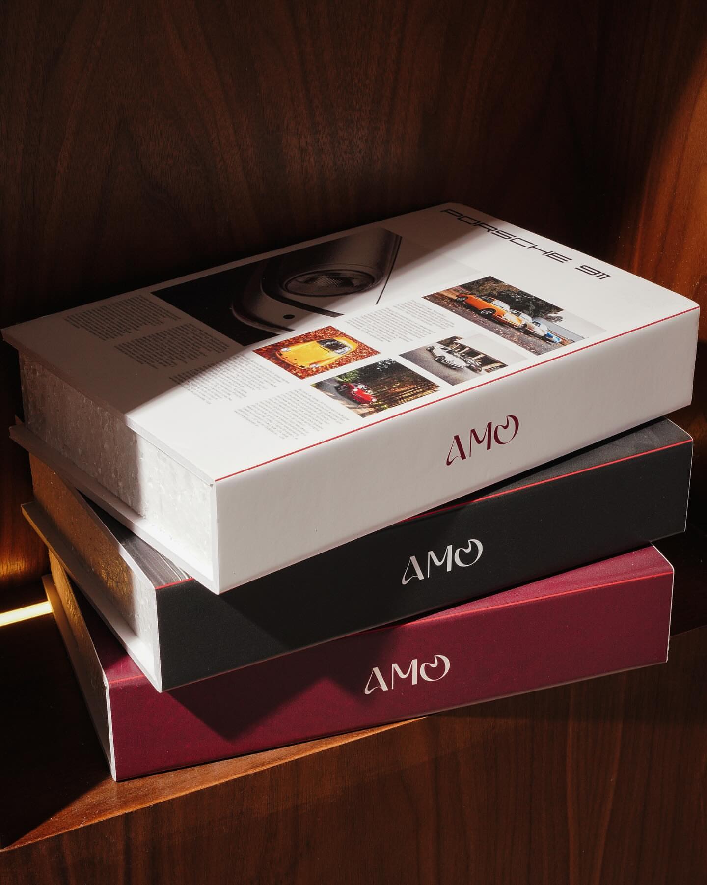 AMO branded boxes
